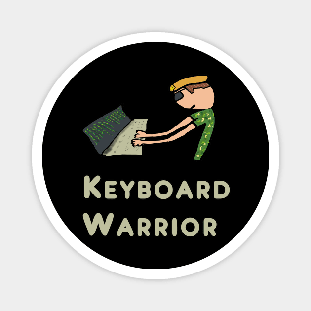 Keyboard Warrior Magnet by Mark Ewbie